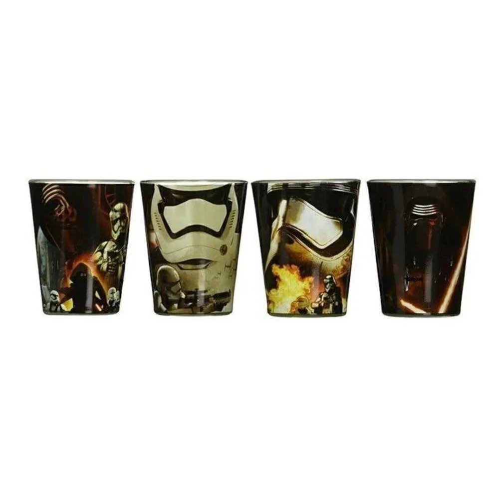 Disney Star Wars 1.5 oz Collectible Glassware Set Of Four Design Shot Glasses